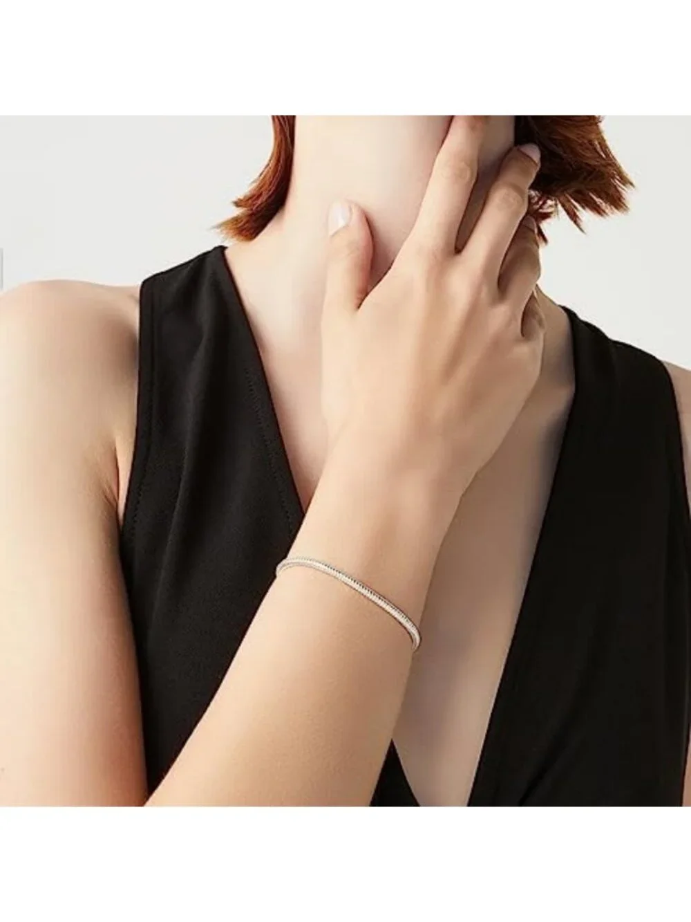 Italian 3mm Solid Snake Chain Bracelet for Women & Men - Stylish, Durable Design